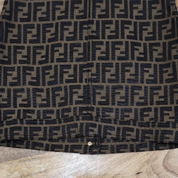 Vintage 2000s Fendi Black and Brown Logo Vest US 2/4 IT 40 Y2K - Picture 7 of 9